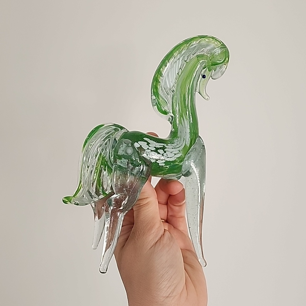 Hand-blown murano glass horse